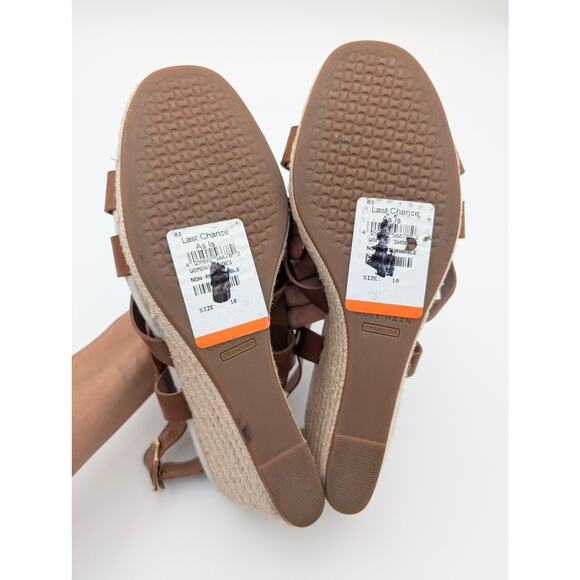 Cole Haan Crystal Slingback Espadrille Wedge Sandal Women's Brown Size US10B - Picture 7 of 11